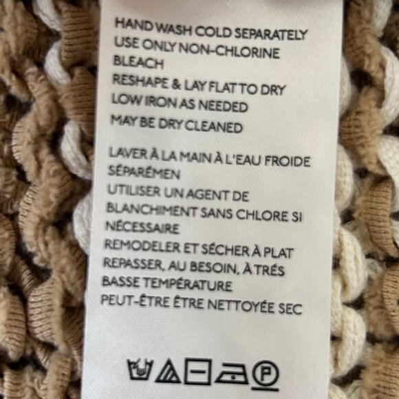 Free People Wave After Wave Ivory Stripe Open Knit Sweater Tank XS Boho Chic - Picture 7 of 8